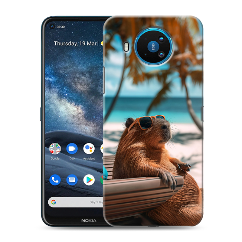 Силиконовый чехол на Nokia 8.3 с принтом Капибара Силиконовый чехол на Nokia 8.3 с принтом Капибара