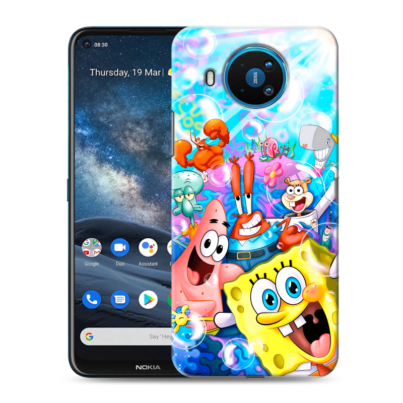 Силиконовый чехол на Nokia 8.3 с принтом спанчбоб спанч боб Силиконовый чехол на Nokia 8.3 с принтом спанчбоб спанч боб