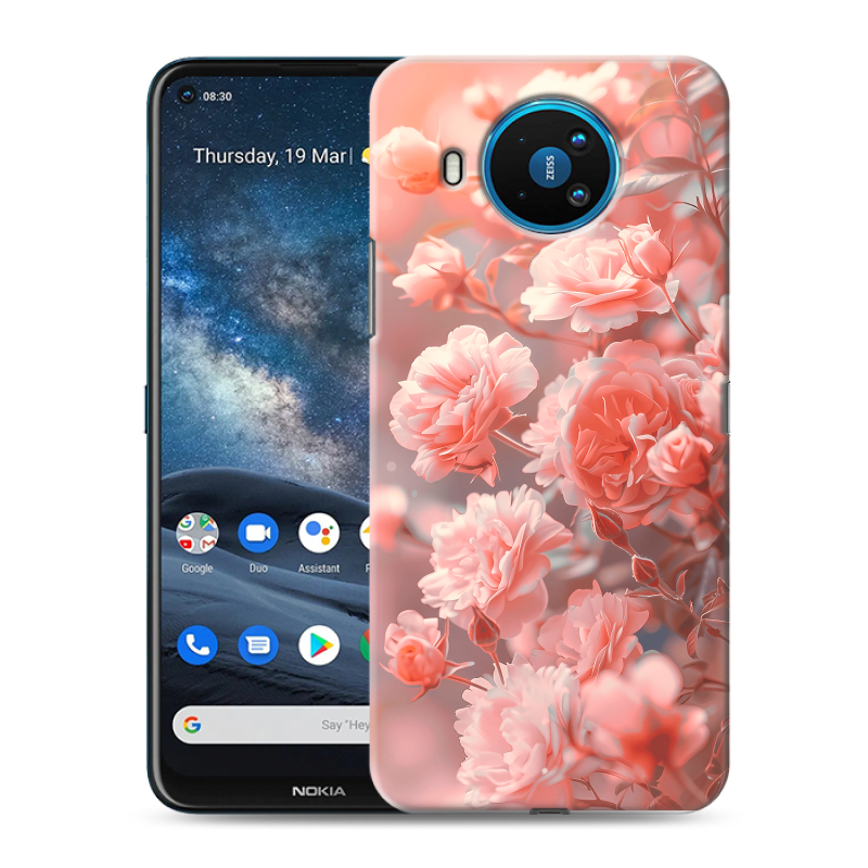 Силиконовый противоударный чехол на Nokia 8.3 с принтом Розы цветы Силиконовый противоударный чехол на Nokia 8.3 с принтом Розы цветы