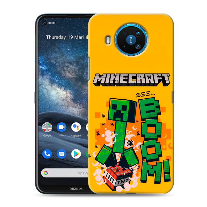 Силиконовый противоударный чехол на Nokia 8.3 с принтом Майнкрафт Minecraft Силиконовый противоударный чехол на Nokia 8.3 с принтом Майнкрафт Minecraft