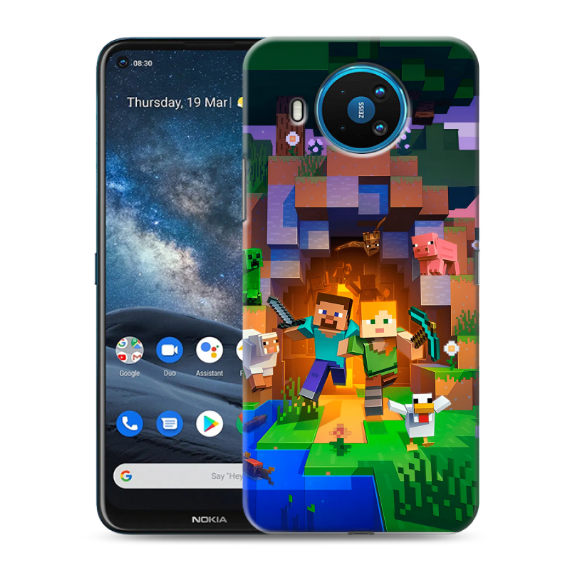 Силиконовый противоударный чехол на Nokia 8.3 с принтом Майнкрафт Minecraft Силиконовый противоударный чехол на Nokia 8.3 с принтом Майнкрафт Minecraft