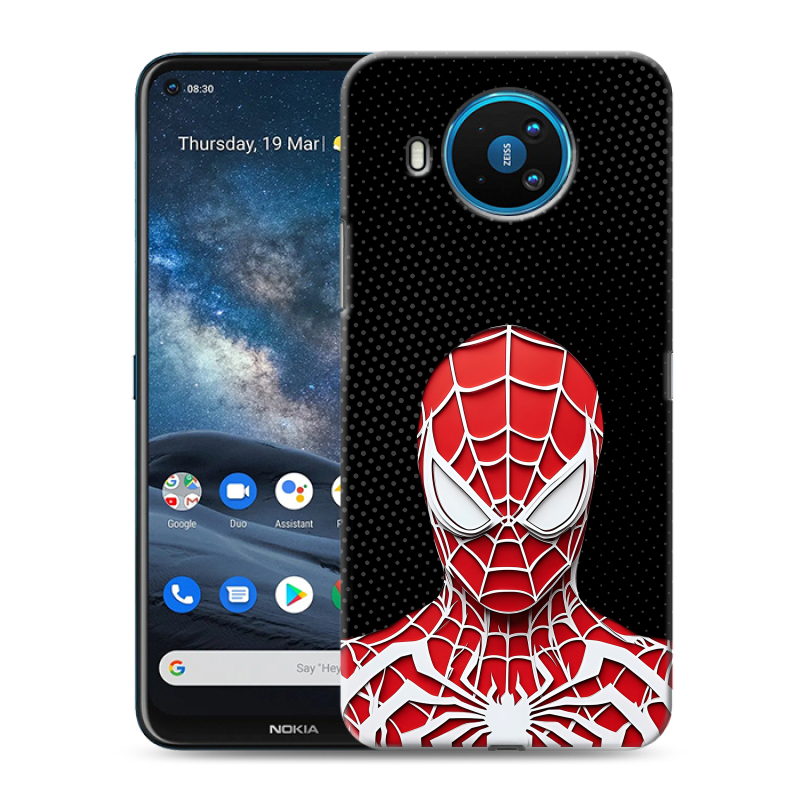 Силиконовый противоударный чехол на Nokia 8.3 с принтом человек паук spiderman Силиконовый противоударный чехол на Nokia 8.3 с принтом человек паук spiderman