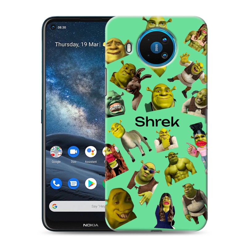 Силиконовый противоударный чехол на Nokia 8.3 с принтом Шрек Shrek Силиконовый противоударный чехол на Nokia 8.3 с принтом Шрек Shrek