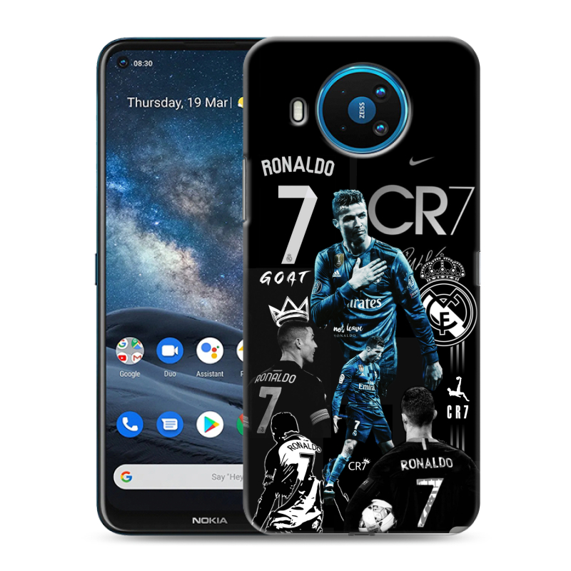Силиконовый противоударный чехол на Nokia 8.3 с принтом Реал Роналдо Силиконовый противоударный чехол на Nokia 8.3 с принтом Реал Роналдо
