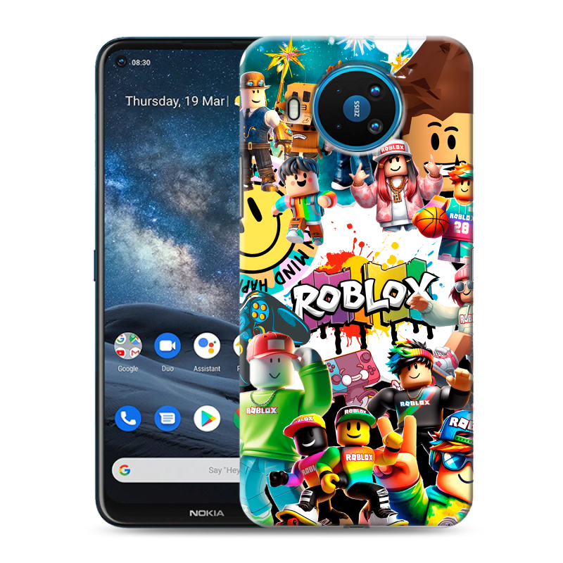 Силиконовый противоударный чехол на Nokia 8.3 с принтом Roblox Роблокс Силиконовый противоударный чехол на Nokia 8.3 с принтом Roblox Роблокс