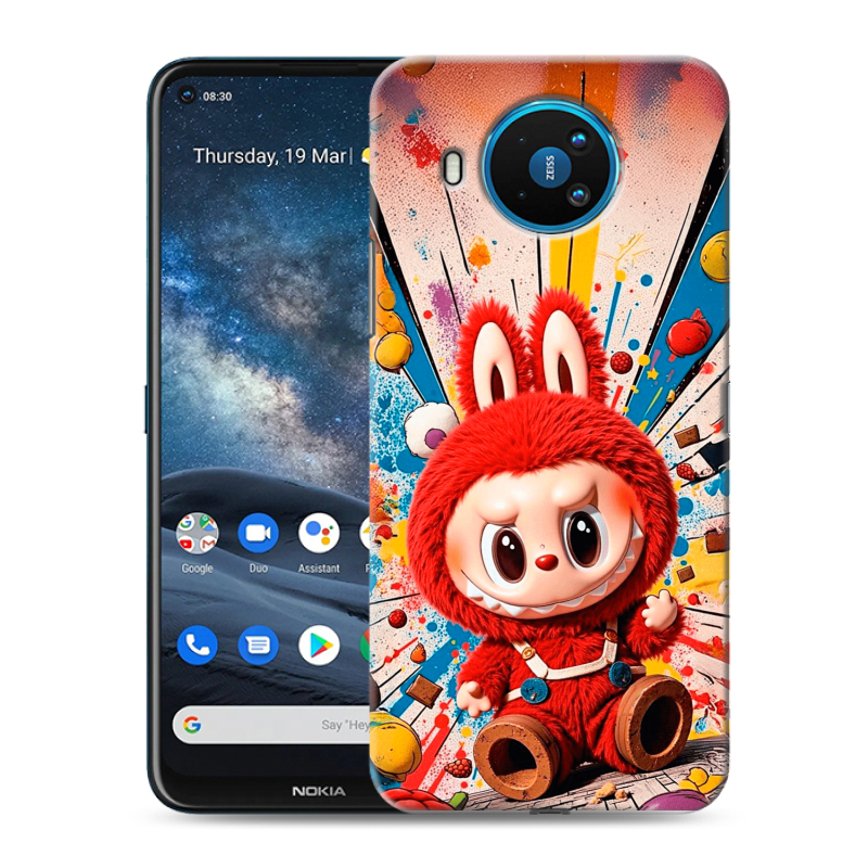 Силиконовый чехол на Nokia 8.3 с принтом Labubu Лабубу Силиконовый чехол на Nokia 8.3 с принтом Labubu Лабубу