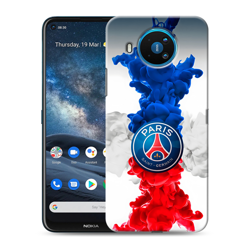 Силиконовый чехол на Nokia 8.3 с принтом PSG ПСЖ Силиконовый чехол на Nokia 8.3 с принтом PSG ПСЖ