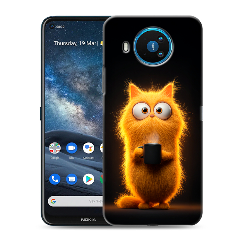 Силиконовый чехол на Nokia 8.3 с принтом Смешной кот Силиконовый чехол на Nokia 8.3 с принтом Смешной кот
