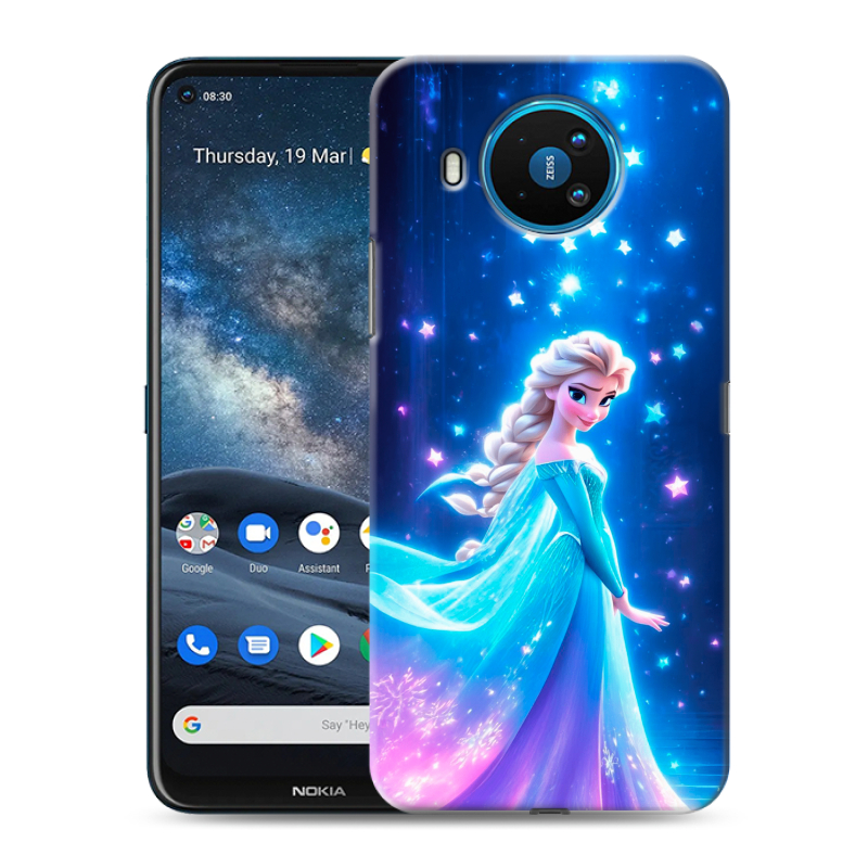 Силиконовый противоударный чехол на Nokia 8.3 с принтом Холодное сердце Frozen Силиконовый противоударный чехол на Nokia 8.3 с принтом Холодное сердце Frozen