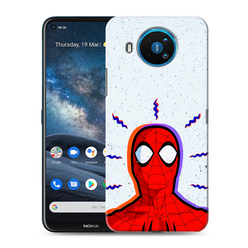 Силиконовый противоударный чехол на Nokia 8.3 с принтом Spiderman Человек паук Силиконовый противоударный чехол на Nokia 8.3 с принтом Spiderman Человек паук