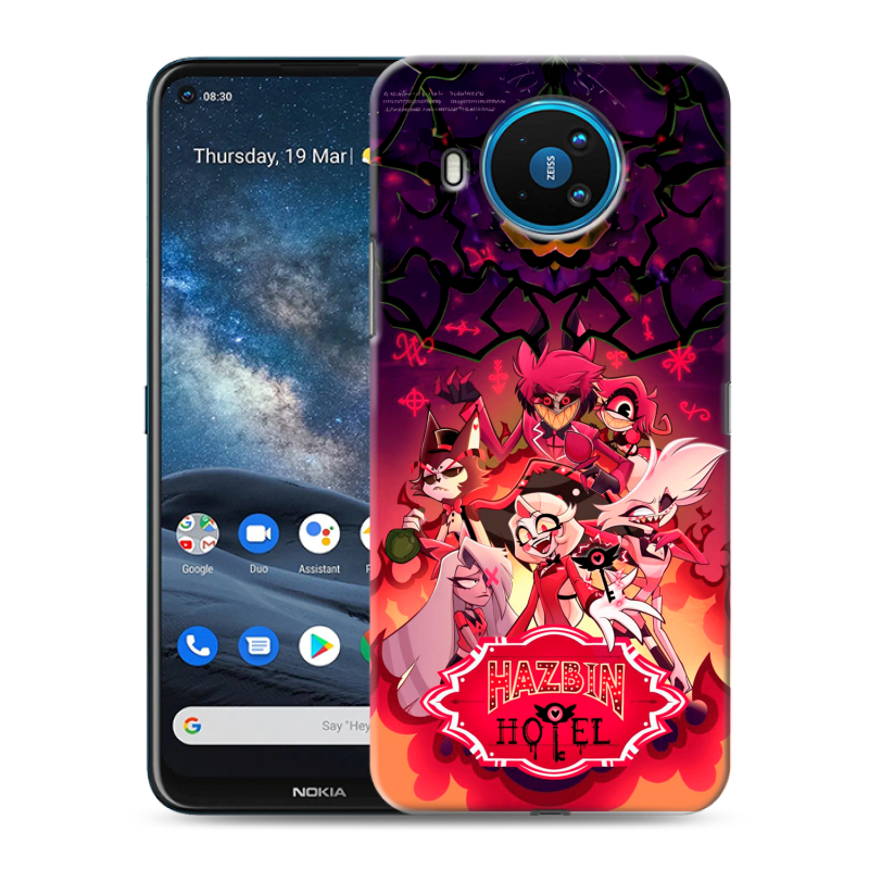 Силиконовый противоударный чехол на Nokia 8.3 с принтом Hazbin Hotel Отель Хазбин Силиконовый противоударный чехол на Nokia 8.3 с принтом Hazbin Hotel Отель Хазбин