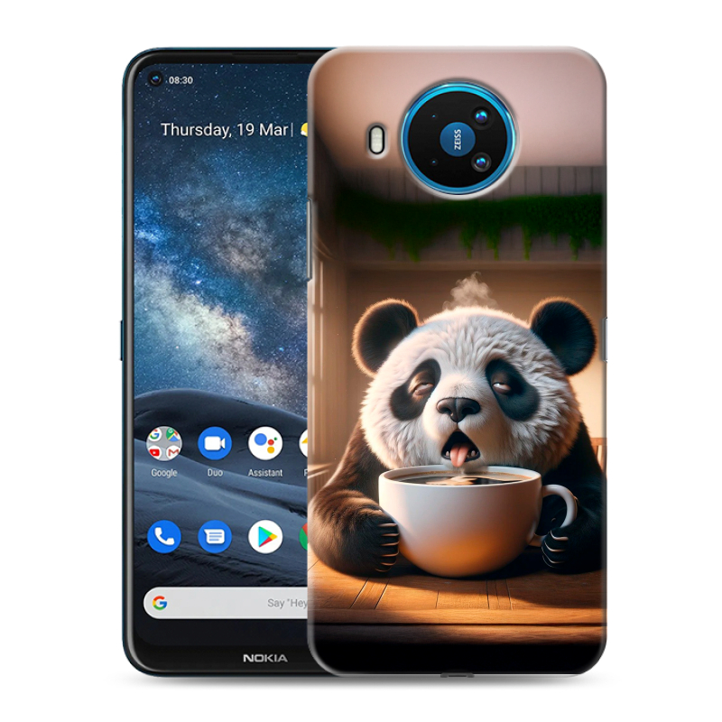 Силиконовый противоударный чехол на Nokia 8.3 с принтом смешная панда Силиконовый противоударный чехол на Nokia 8.3 с принтом смешная панда