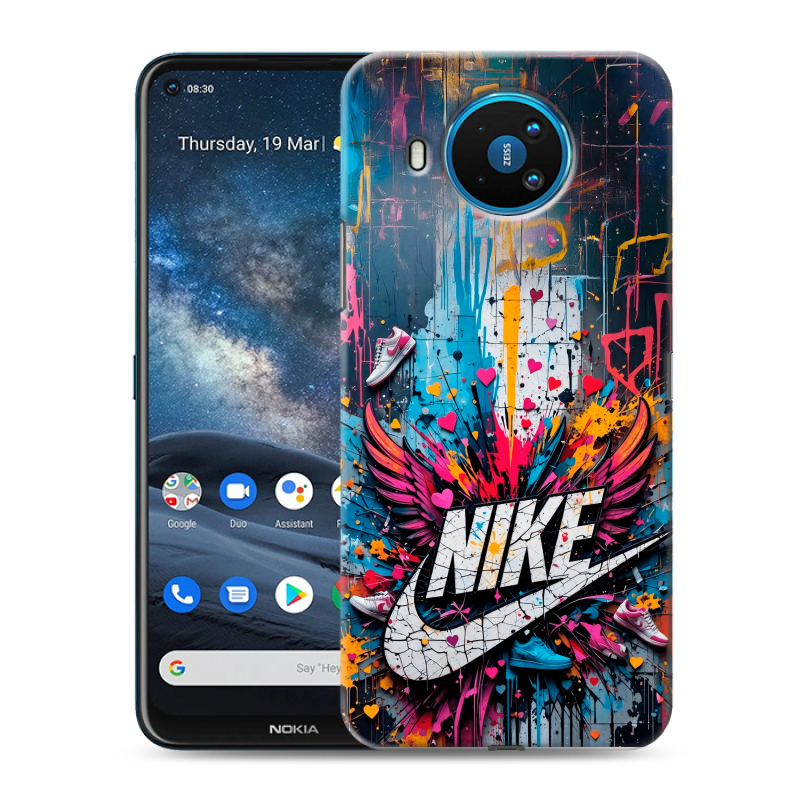 Силиконовый чехол на Nokia 8.3 с принтом Nike Найк Силиконовый чехол на Nokia 8.3 с принтом Nike Найк
