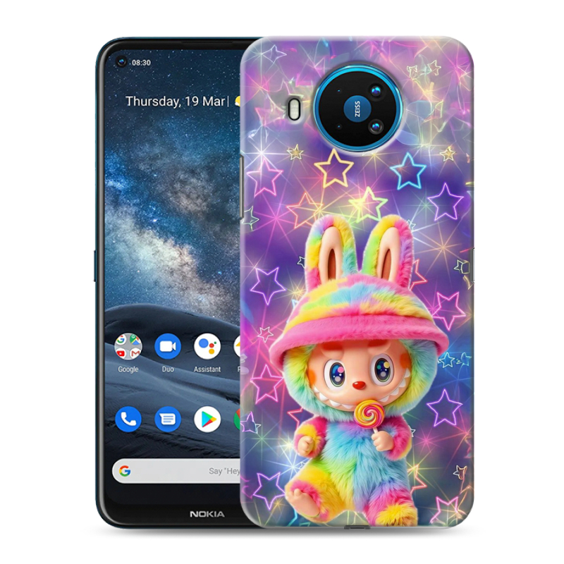Силиконовый чехол на Nokia 8.3 с принтом Labubu Лабубу Силиконовый чехол на Nokia 8.3 с принтом Labubu Лабубу