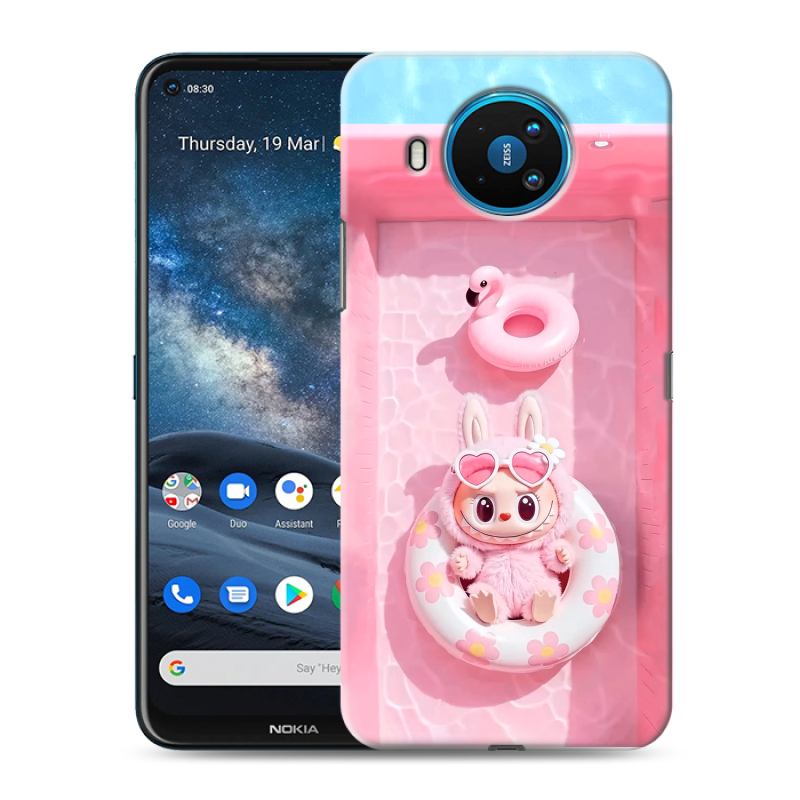 Силиконовый противоударный чехол на Nokia 8.3 с принтом Labubu Лабубу Силиконовый противоударный чехол на Nokia 8.3 с принтом Labubu Лабубу