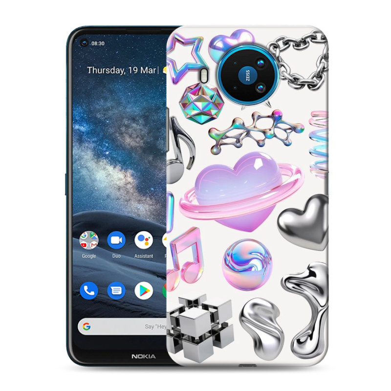 Силиконовый противоударный чехол на Nokia 8.3 с принтом Y2K Силиконовый противоударный чехол на Nokia 8.3 с принтом Y2K