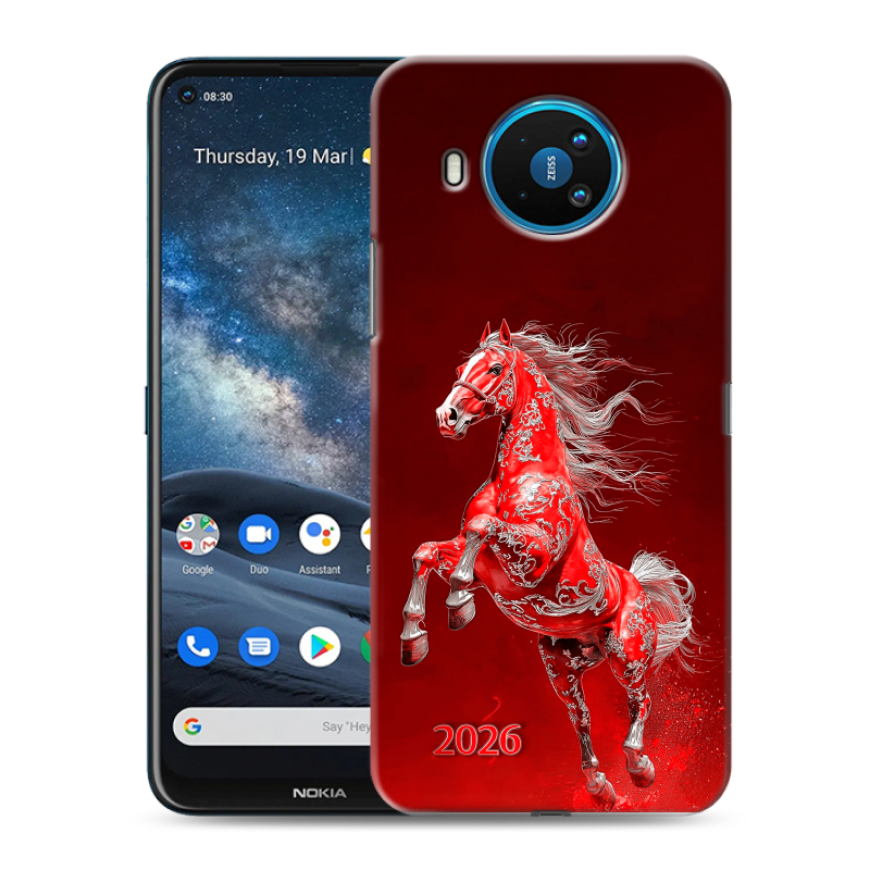 Силиконовый противоударный чехол на Nokia 8.3 с принтом Новый год Силиконовый противоударный чехол на Nokia 8.3 с принтом Новый год