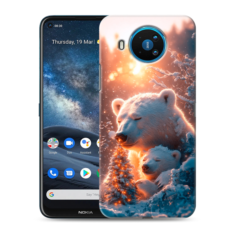 Силиконовый чехол на Nokia 8.3 с принтом Новый год Силиконовый чехол на Nokia 8.3 с принтом Новый год