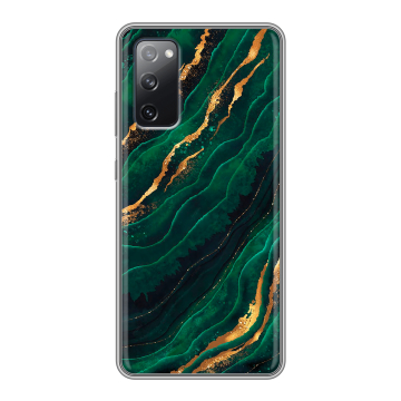 Силиконовый чехол на Samsung Galaxy S20 FE с принтом Мрамор зеленое золото Силиконовый чехол на Samsung Galaxy S20 FE с принтом Мрамор зеленое золото