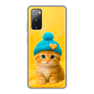 Силиконовый чехол на Samsung Galaxy S20 FE с принтом Котенок в шапке