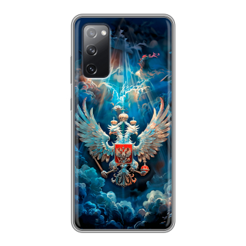 Силиконовый чехол на Samsung Galaxy S20 FE с принтом Герб флаг России