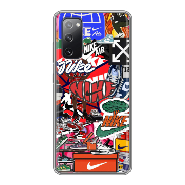 Силиконовый чехол на Samsung Galaxy S20 FE с принтом Найк Nike яркий