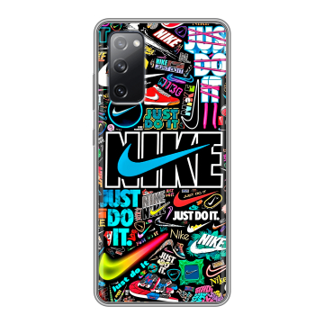 Силиконовый чехол на Samsung Galaxy S20 FE с принтом найк nike черный Силиконовый чехол на Samsung Galaxy S20 FE с принтом найк nike черный