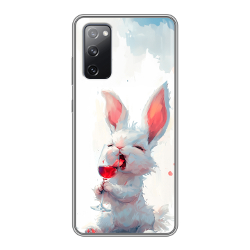 Силиконовый чехол на Samsung Galaxy S20 FE с принтом кролик зайчик