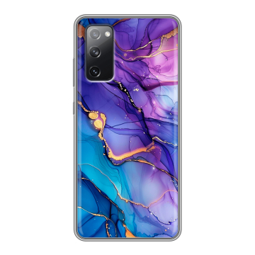 Силиконовый чехол на Samsung Galaxy S20 FE с принтом синий мрамор