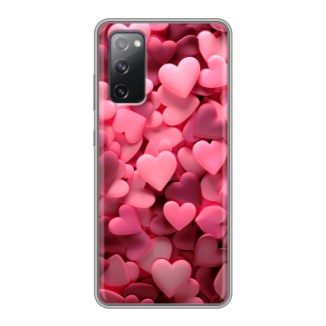 Силиконовый чехол на Samsung Galaxy S20 FE с принтом розовые сердечки