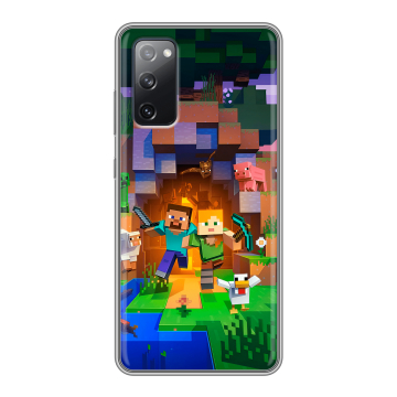 Силиконовый чехол на Samsung Galaxy S20 FE с принтом Майнкрафт Minecraft Силиконовый чехол на Samsung Galaxy S20 FE с принтом Майнкрафт Minecraft