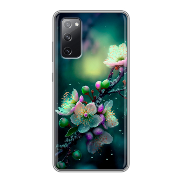 Силиконовый чехол на Samsung Galaxy S20 FE с принтом Цветы и мрамор Силиконовый чехол на Samsung Galaxy S20 FE с принтом Цветы и мрамор