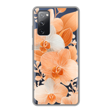 Силиконовый чехол на Samsung Galaxy S20 FE с принтом Бежевые цветы Силиконовый чехол на Samsung Galaxy S20 FE с принтом Бежевые цветы