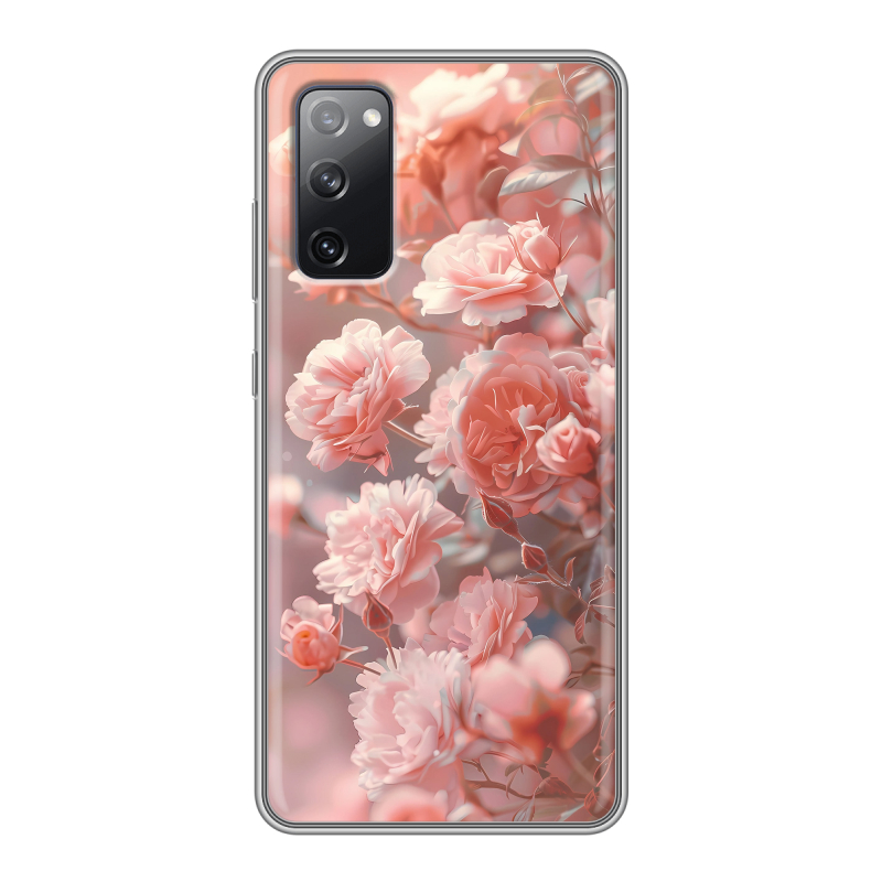 Силиконовый чехол на Samsung Galaxy S20 FE с принтом Розовые розы Силиконовый чехол на Samsung Galaxy S20 FE с принтом Розовые розы