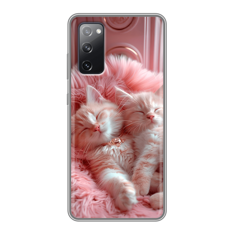 Силиконовый противоударный чехол на Samsung Galaxy S20 FE с принтом котята котики Силиконовый противоударный чехол на Samsung Galaxy S20 FE с принтом котята котики
