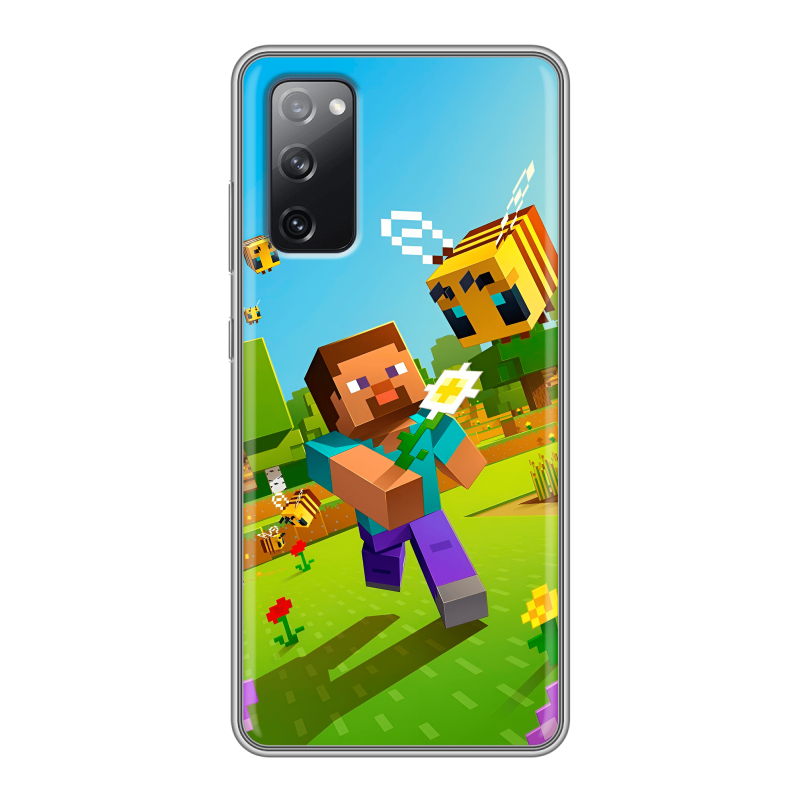 Силиконовый противоударный чехол на Samsung Galaxy S20 FE с принтом Майнкрафт Minecraft Силиконовый противоударный чехол на Samsung Galaxy S20 FE с принтом Майнкрафт Minecraft
