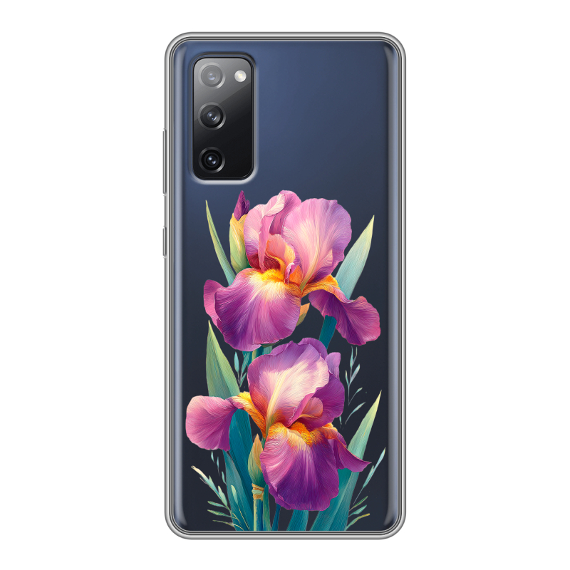 Силиконовый противоударный чехол на Samsung Galaxy S20 FE с принтом Цветы орхидеи Силиконовый противоударный чехол на Samsung Galaxy S20 FE с принтом Цветы орхидеи