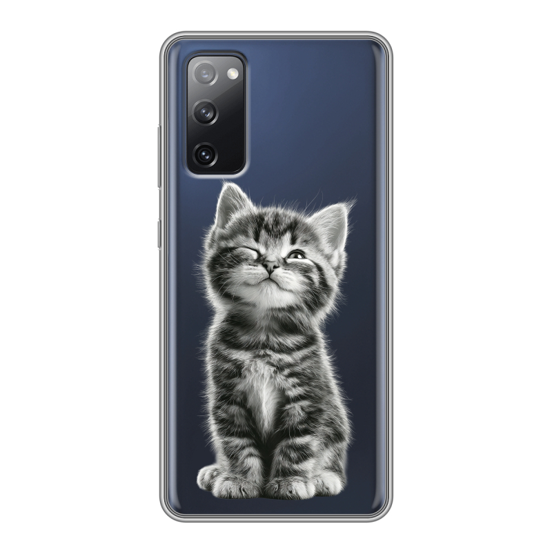 Силиконовый противоударный чехол на Samsung Galaxy S20 FE с принтом Котенок Силиконовый противоударный чехол на Samsung Galaxy S20 FE с принтом Котенок