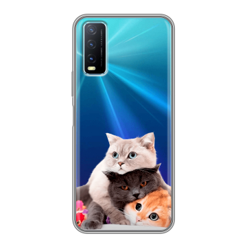Силиконовый чехол на Vivo Y20 с принтом Кошки Силиконовый чехол на Vivo Y20 с принтом Кошки