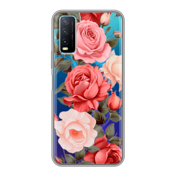 Силиконовый чехол на Vivo Y20 с принтом Розы Силиконовый чехол на Vivo Y20 с принтом Розы