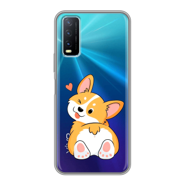 Силиконовый чехол на Vivo Y20 с принтом Корги Силиконовый чехол на Vivo Y20 с принтом Корги