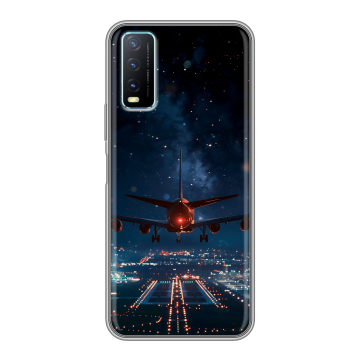 Силиконовый чехол на Vivo Y20 с принтом самолет Силиконовый чехол на Vivo Y20 с принтом самолет