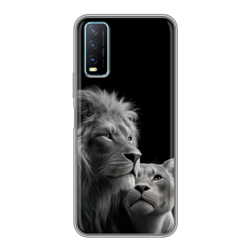 Силиконовый чехол на Vivo Y20 с принтом Лев кошки Силиконовый чехол на Vivo Y20 с принтом Лев кошки