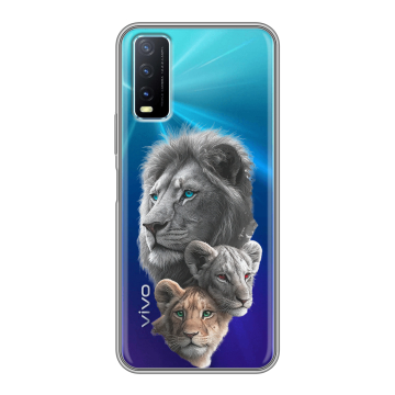 Силиконовый чехол на Vivo Y20 с принтом Львы Силиконовый чехол на Vivo Y20 с принтом Львы