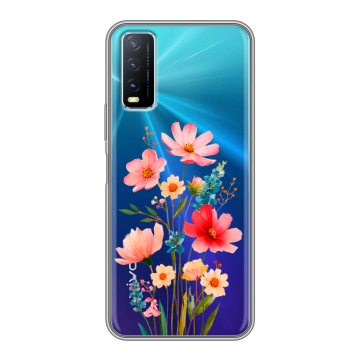 Силиконовый чехол на Vivo Y20 с принтом Цветы Силиконовый чехол на Vivo Y20 с принтом Цветы
