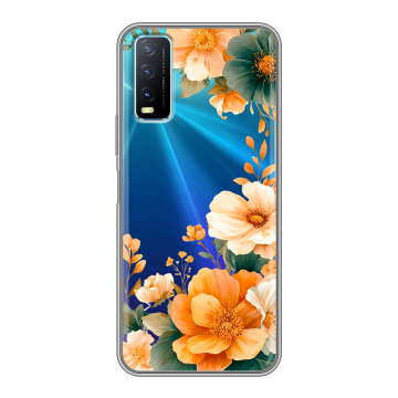 Силиконовый чехол на Vivo Y20 с принтом Цветы принт Силиконовый чехол на Vivo Y20 с принтом Цветы принт