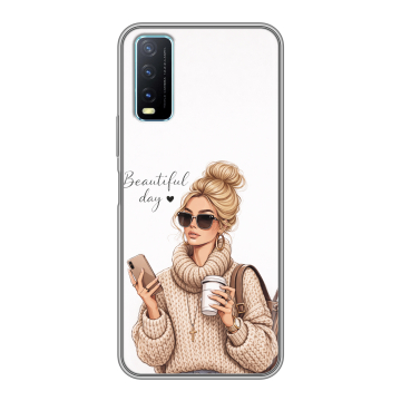 Силиконовый чехол на Vivo Y20 с принтом женский Силиконовый чехол на Vivo Y20 с принтом женский