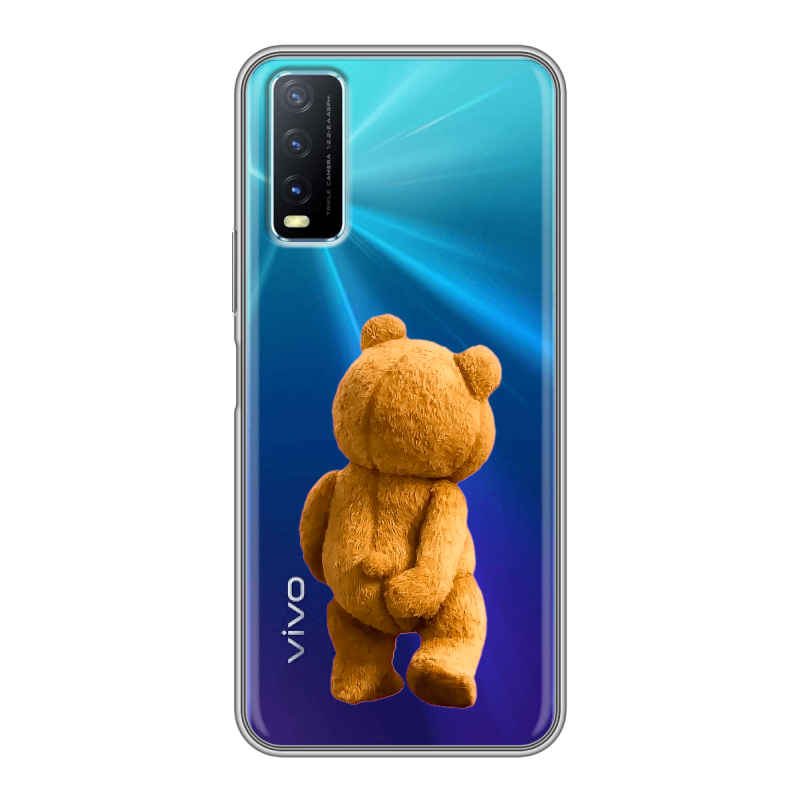 Силиконовый противоударный чехол на Vivo Y20 с принтом Медведь Силиконовый противоударный чехол на Vivo Y20 с принтом Медведь