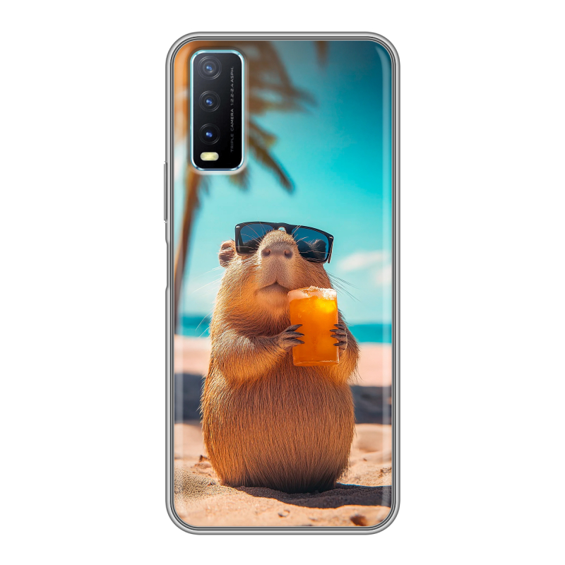 Силиконовый чехол на Vivo Y20 с принтом Капибара Силиконовый чехол на Vivo Y20 с принтом Капибара