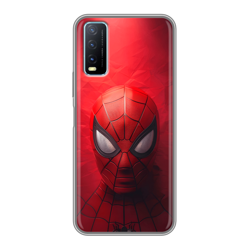 Силиконовый противоударный чехол на Vivo Y20 с принтом Spiderman Человек паук Силиконовый противоударный чехол на Vivo Y20 с принтом Spiderman Человек паук